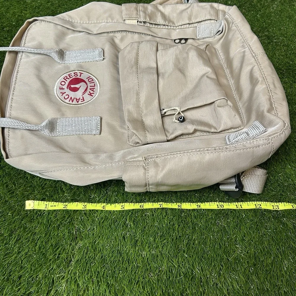Kalidi Fancy Forest Backpack Tan Beige School Travel‎ Bag Square Bookbag